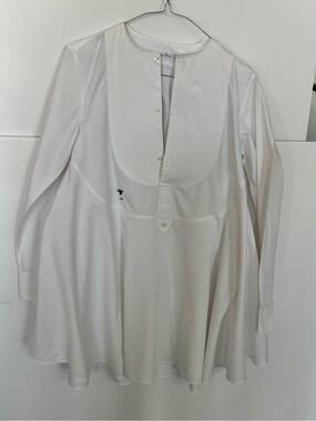 Dior White Long-Sleeve Tunic with Bib Front